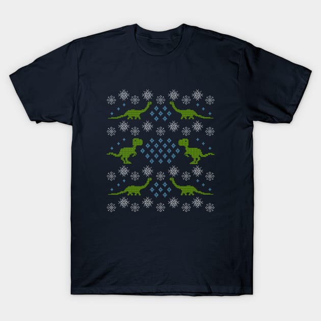 Merry Dinomas T-Shirt by LeighWortley